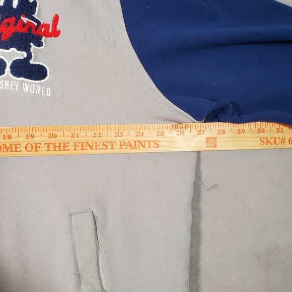 Disney Parks Varsity Jacket Mens XL Gray Blue Mickey Mouse Embroidered Letterman - Picture 5 of 11